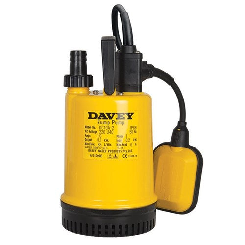 Davey Double Cased 0.10kW Submersible Dewatering Pumps (Max 80LPM/60kPa)