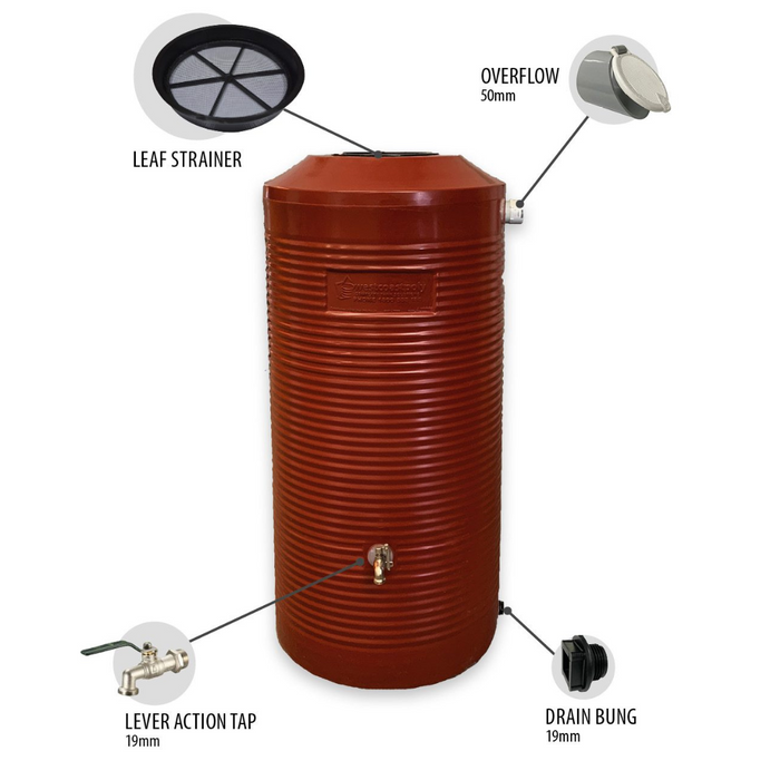 320LTR Corrugated Round Poly Water Tanks with Free Perth Delivery <800 km