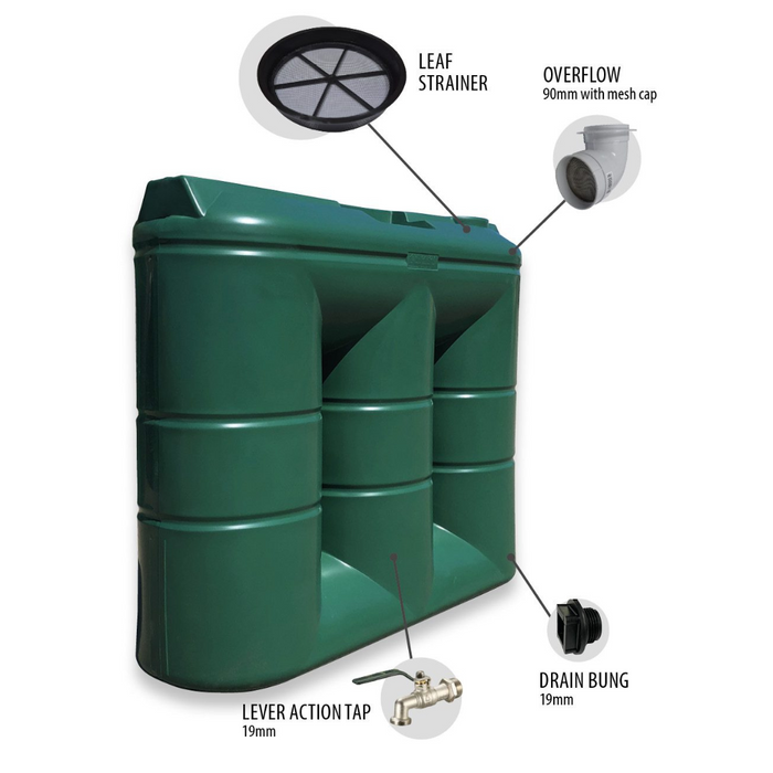 3000LTR Slimline Space-Saving Poly Rainwater Tank with Free Perth Delivery <800 km