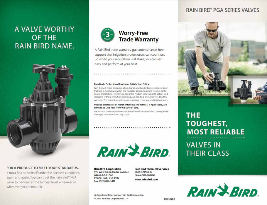 Rain Bird PGA Series 40mm Commercial Solenoid Valve with Flow Control