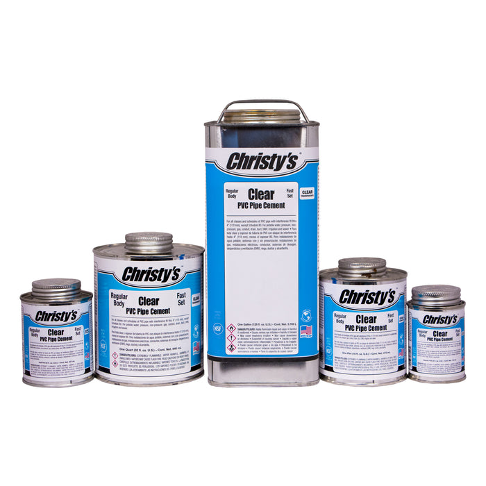 Christy's Clear Solvent Cement Fast Set with Brush - PERTH ONLY