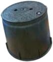 Lockable Valve Boxes - Lids lock in place with bolt Product Name: Round commercial 235mm top x 335mm bottom x 255mm deep