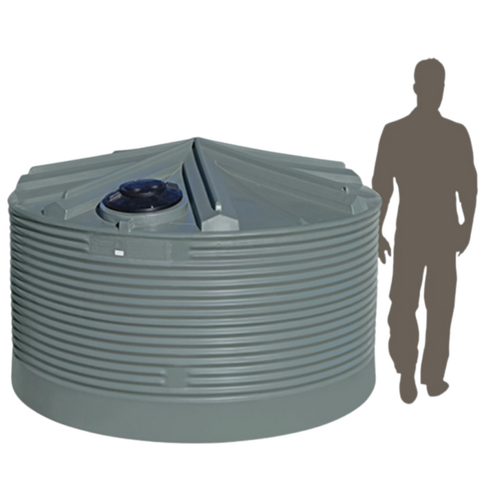 9000LTR Premium Corrugated Squat Round Poly Water Tanks Perth