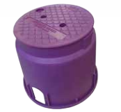 Dura Reclaimed Purple Valve Boxes - PERTH ONLY Product Name: Round 250mm top x 290mm bottom x 260mm deep - PERTH ONLY