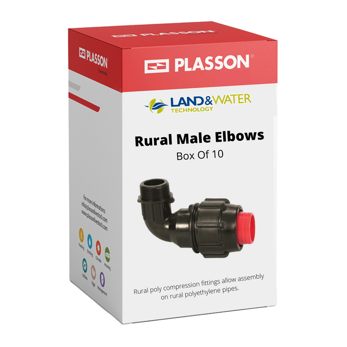 Plasson Rural Male Elbows for Redline Poly