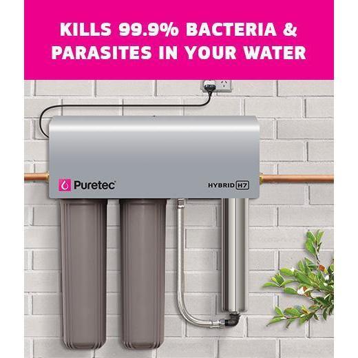 Puretec Hybrid G Series | Filtration & Ultraviolet All in One Unit Product Name: Hybrid G6 - Whole House UV Water Treatment System 10" 1" Connection Max Flow Rate 75Lpm, Hybrid G7 - Whole House UV Water Treatment System 20" 1" Connection Max Flow Rate 130Lpm