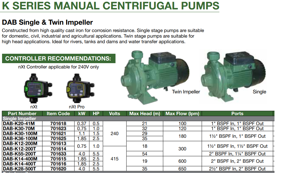 DAB Centrifugal Pumps