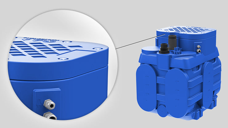 Zenit ZENBLUE 250L Automatic Wastewater Lifting Station with GR BluePRO 100 0.75kW Grinder Pump (Max 460LPM/110kPa)
