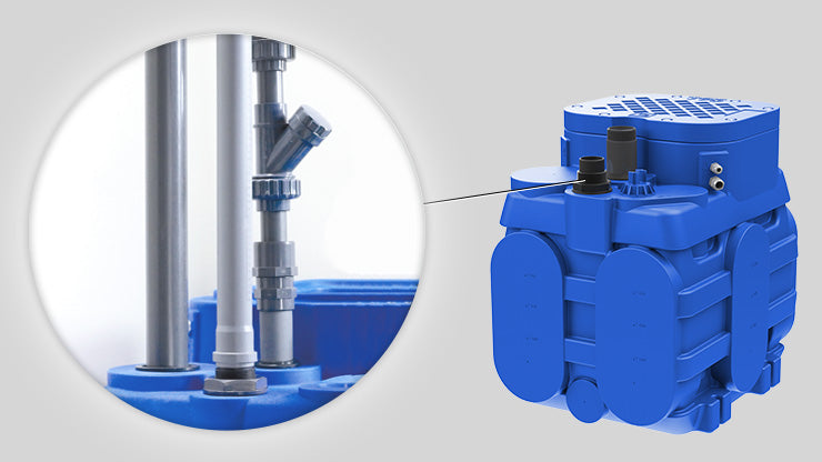 Zenit ZENBLUE 250L Automatic Wastewater Lifting Station with GR BluePRO 100 0.75kW Grinder Pump (Max 460LPM/110kPa)