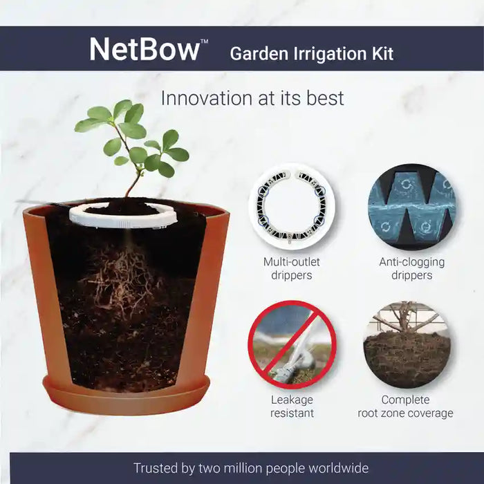 Netafim NetBow™ 250mm Diameter 8-Outlet Precision Dripper Ring for Uniform Pot Irrigation
