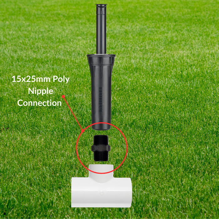 15mm x 25mm Poly Nipple Connection for Pop-Up Sprinklers