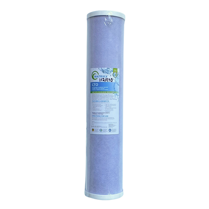 20" x 4.5" Coconut Carbon Block Flow Filter Cartridge For Chlorine Taste & Odor Reduction