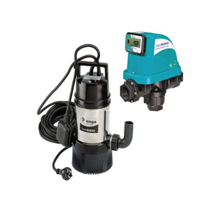 Onga Tankbuddy OTBIW450DR  iWaterSwitch Kit 0.65kW Submersible Pump with Automatic Float Switch (Max 84LPM/270kPa)