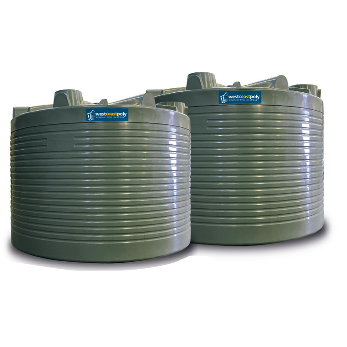 2x 38,000LTR Combo Deal Corrugated Round Poly Water Tank with Free Perth Delivery <800km