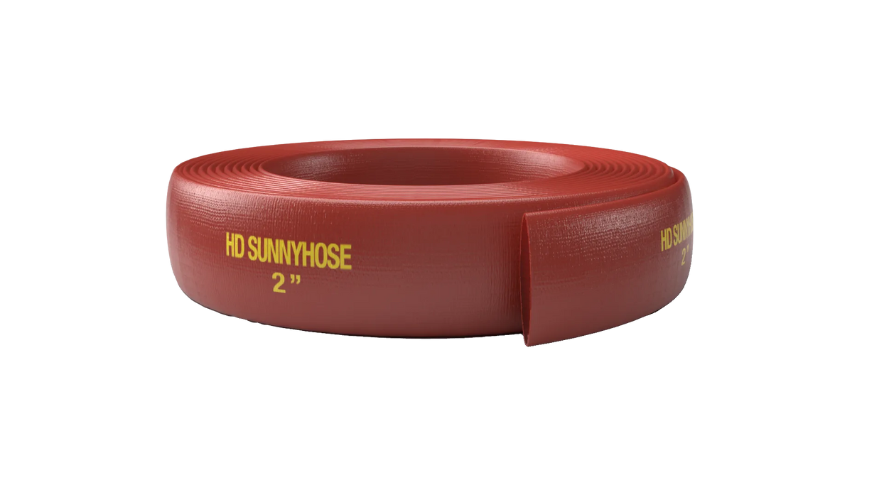 SunnyLay Heavy Duty Layflat Hose Abrasion-Resistant High Pressure Red 100m - Perth Pickup Only