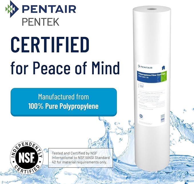 Pentair DGD-2501-20 20" x 4.5" 1 Micron Polypropylene Filter Cartridge For Sediment (Stage 1)