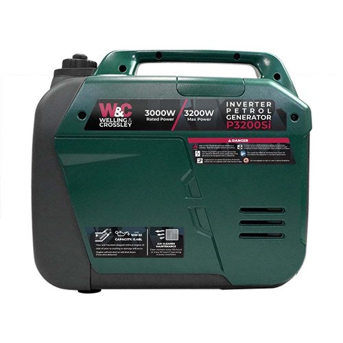 Welling & Crossley WC-P3200Si 3.20kW Ultra-Quiet Portable Inverter Generator with Pure Sine Wave & LCD Display