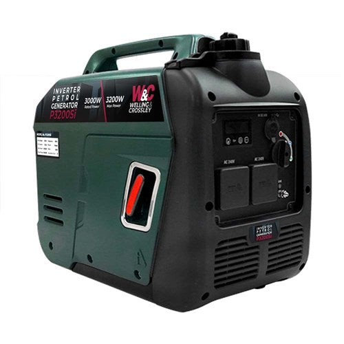 Welling & Crossley WC-P3200Si 3.20kW Ultra-Quiet Portable Inverter Generator with Pure Sine Wave & LCD Display
