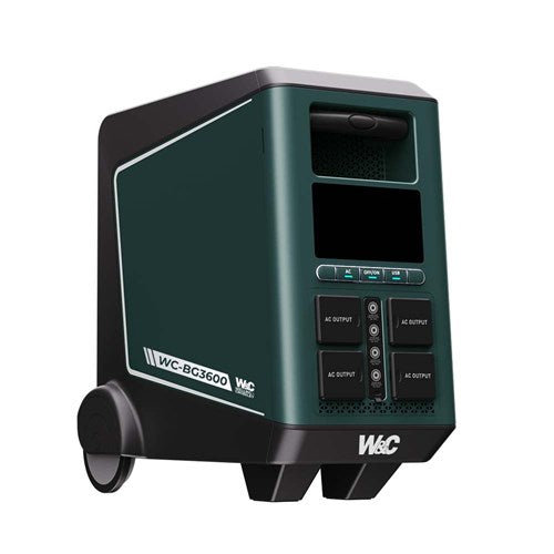 Welling & Crossley WC-BG3600 3.60kW Portable Power Station with 3840Wh LiFePO₄ Battery, UPS & Solar Input