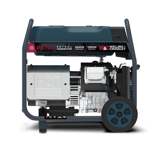 Welling & Crossley WC-P8750RCD 7.00kW Open Frame AVR Petrol Generator with Electric Start & RCD Protection