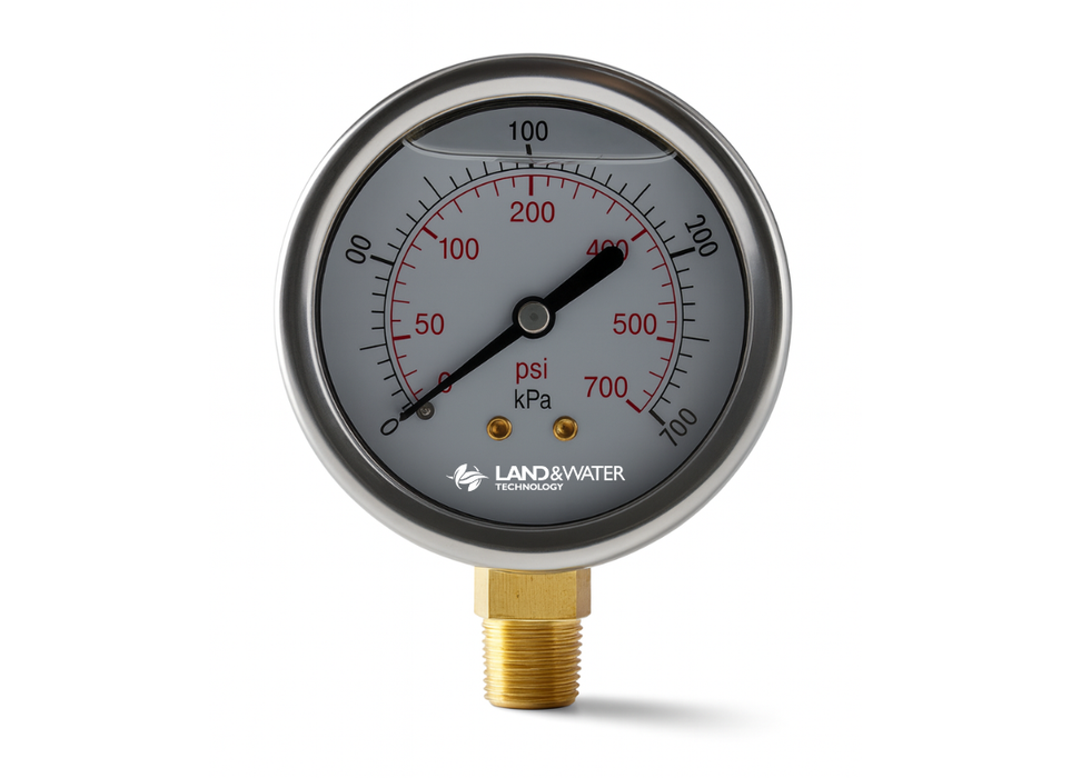 8mm Male Threaded 65mm SS Pressure Gauge (Liquid Filled)