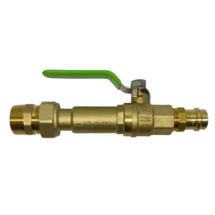 AVG 20mm Brass Press Fit Double Check Valve/Backflow Preventor with Isolation for Mains Irrigation Systems