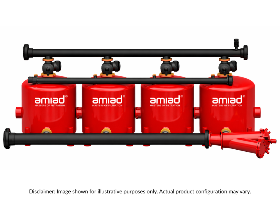 Amiad Fully Automatic 4 Tank Manifold Fully Automatic Self Cleaning Gravel Media Filter System with Media