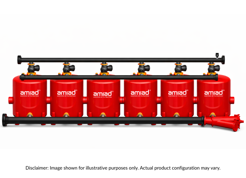 Amiad Fully Automatic 6 Tank Manifold Fully Automatic Self Cleaning Gravel Media Filter System with Media