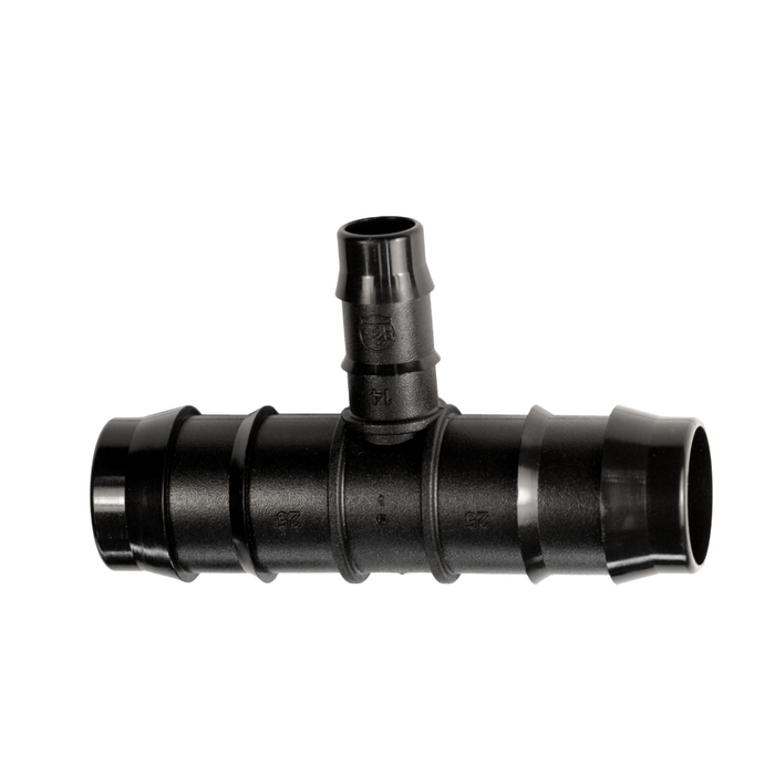 Antelco Barbed 25mm Reducing Tees with 16mm Netafim Branch for Poly Pipe & Dripline