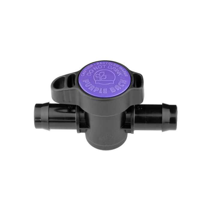 Antelco Barbed Purple Back Valve for Reclaimed Purple Low Density Poly Pipe