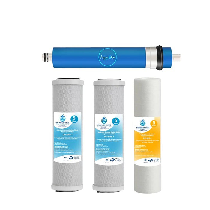 AquaCo 5 Stage Undersink Reverse Osmosis Replacement Filters
