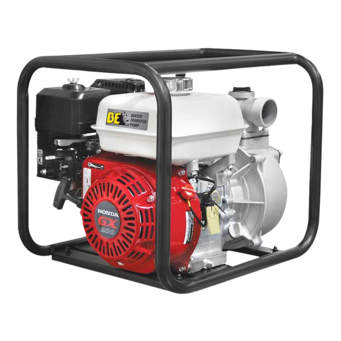 BE WP3065-H 6.5HP 3" Single Cast Iron Impeller Water Transfer Pump with 3.1L Honda GX200 Engine (Max 950LPM/250kPa)