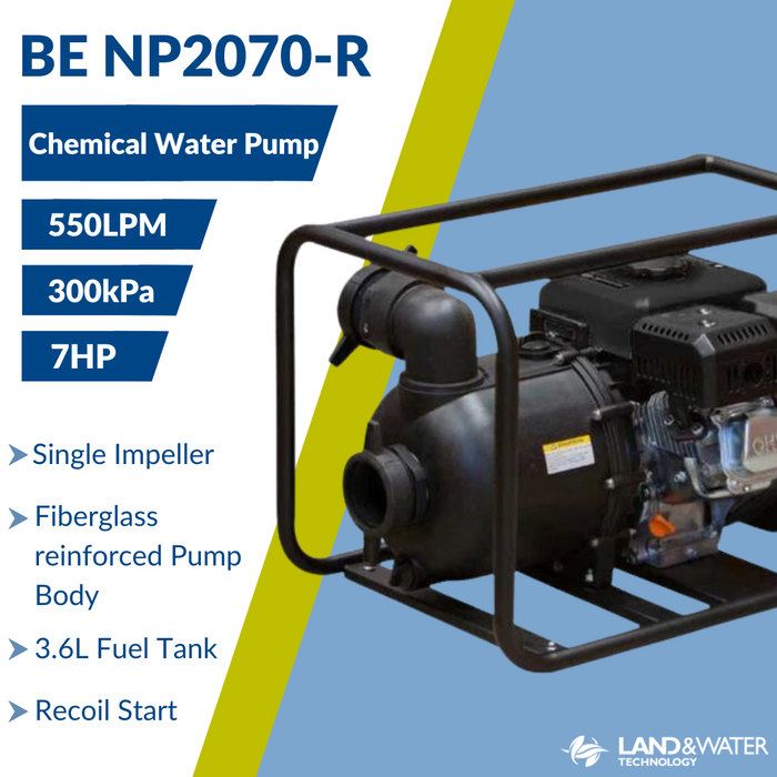 BE NP2070-R 7HP 2" Single Impeller Chemical Transfer Pump with 3.6L Powerease R210 Engine (Max 550LPM/300kPa)