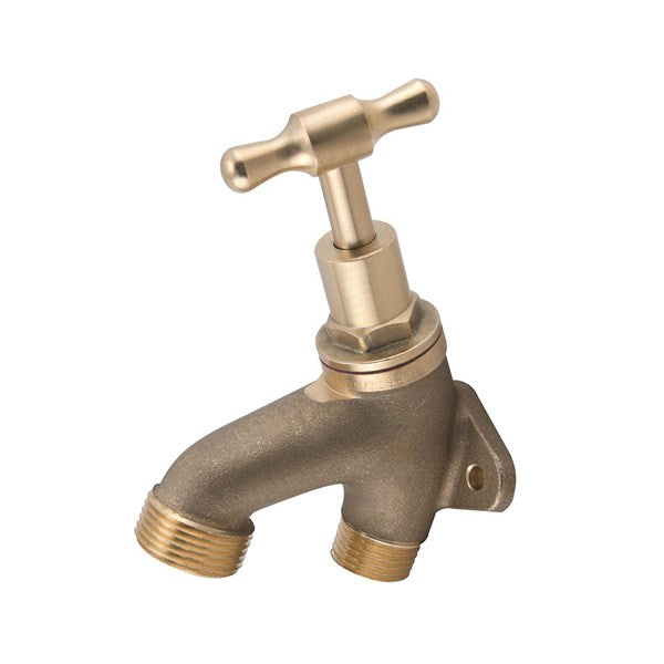 Brass Watermarked Garden Tap with Backplate Mounting Bracket