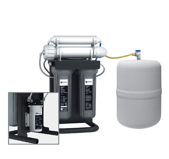 Puretec RO270P Compact Reverse Osmosis Undersink Water Filter System with Built-In Booster Pump