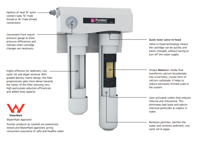 Puretec CO-SB200-K Balance Plus Twin Undersink Water Filter System for Espresso Equiptment