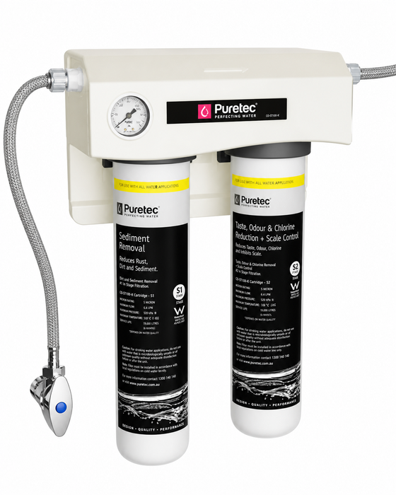 Puretec CO-ST100-K Triple Action 10" Twin Undersink Water Filter System