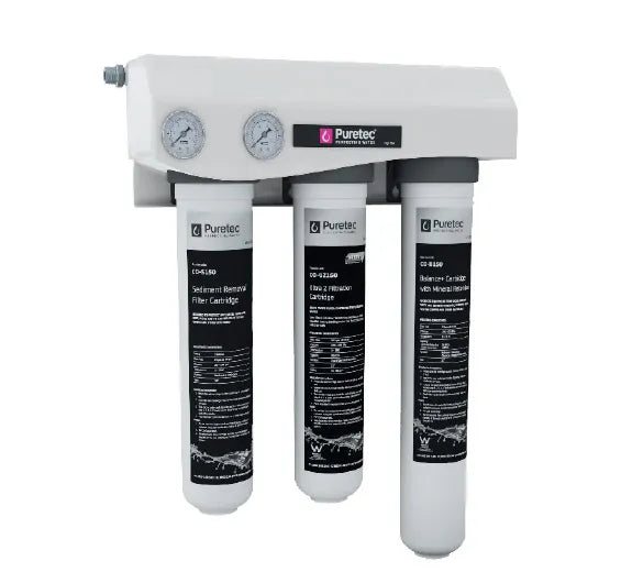 Puretec CO-SUB150-K-LF Ultra Z Balance Plus Triple Undersink Water Filter System for Espresso Equiptment