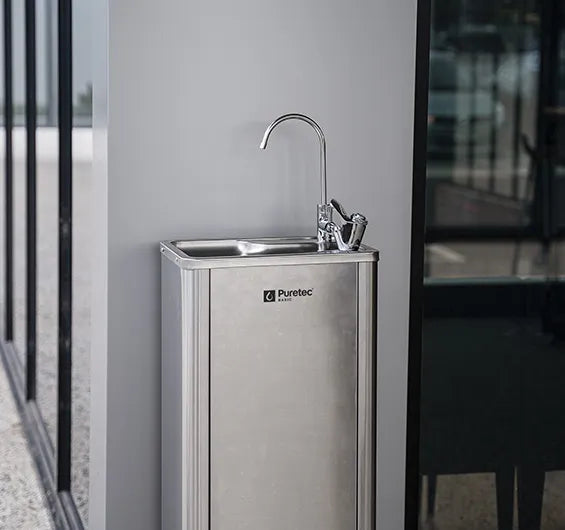 Puretec Stainless Steel Commercial Water Chiller with Bubbler & Carafe Filler