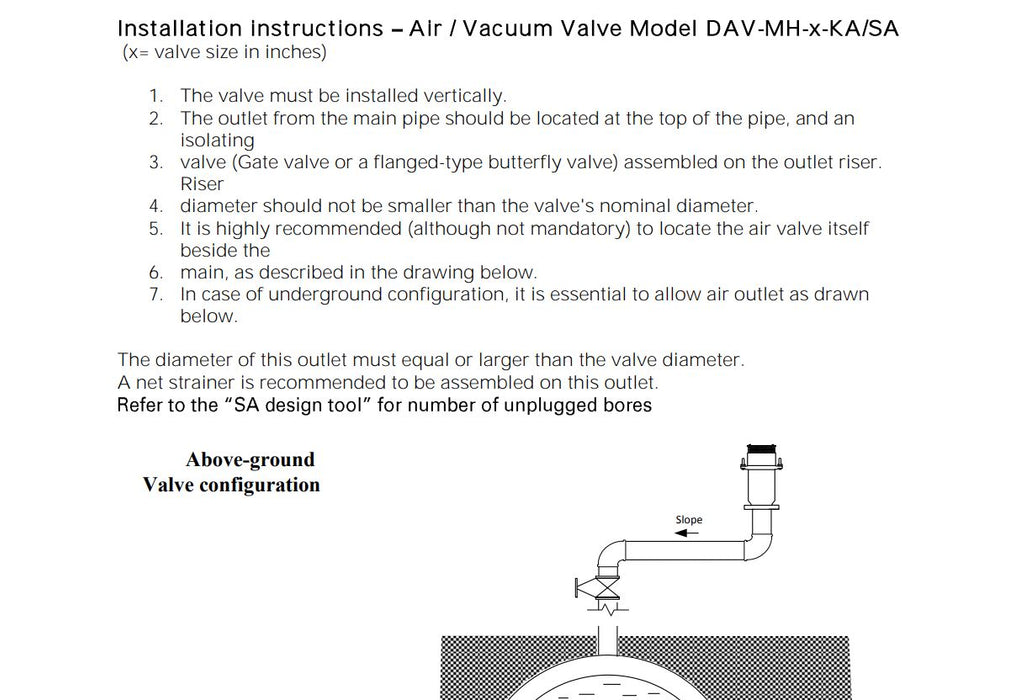 Dorot DAV-P-KA Kinetic Combination Vacuum/Air Release Valve (PN16)