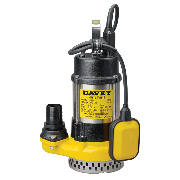 Davey Portable Electric Submersible Drainage Pumps (Max 240LPM/120kPa)