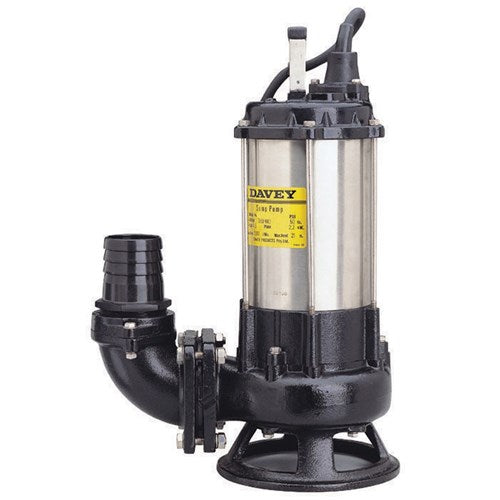 Davey Single Channel 240v Soft Solids Submersible Sewage Pumps (Max LPM/kPa)