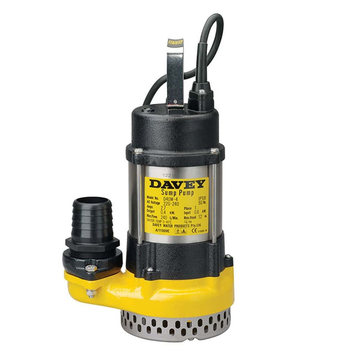 Davey Portable Electric Submersible Drainage Pumps (Max 240LPM/120kPa)