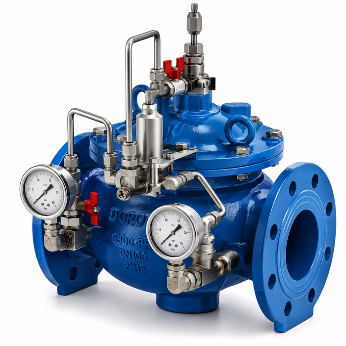 Dorot S300 PR Series Ductile Iron Basic Hydraulic Pressure Reducing Valves with 2-Way Bronze Pressure Reducing Pilot