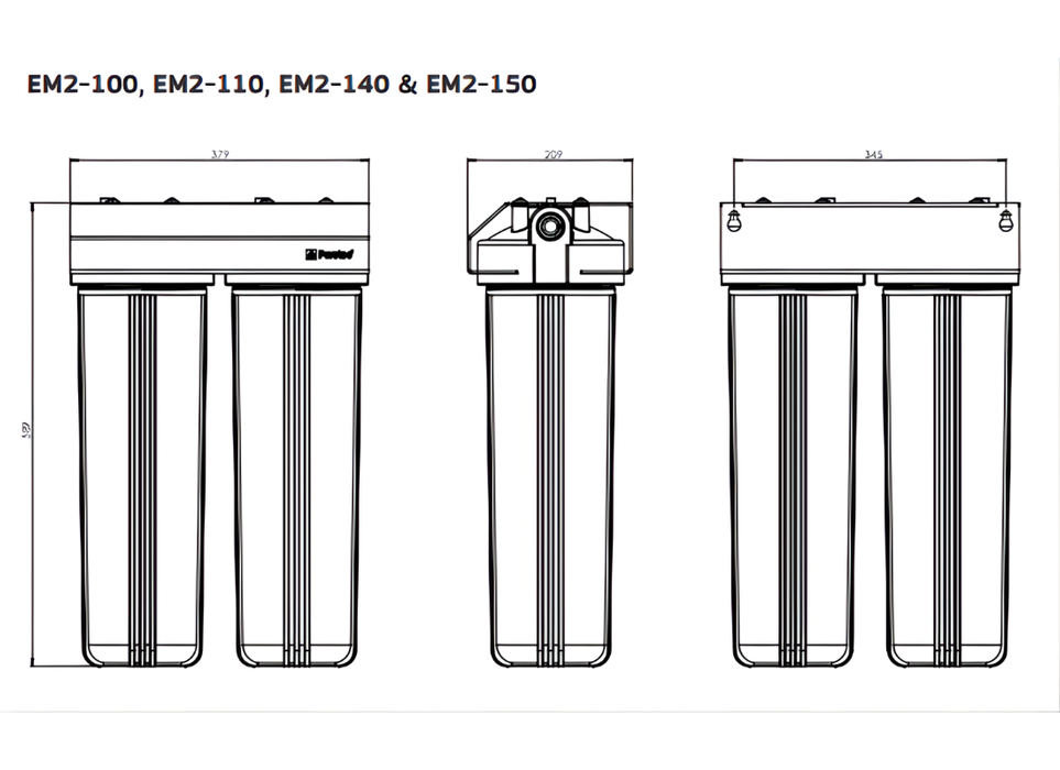 Puretec EM2-100 Series Dual Stage Whole House Water Filtration System