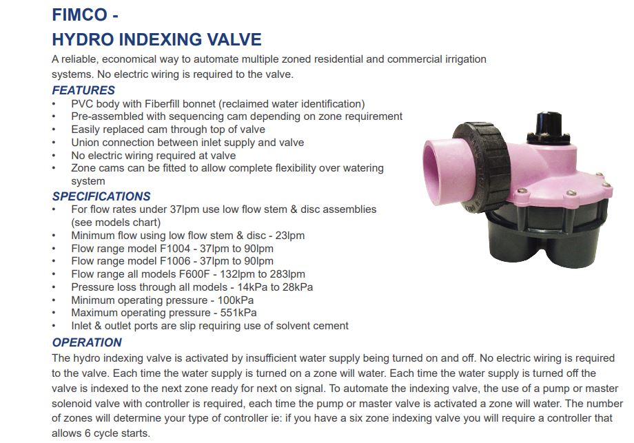 FIMCO Cyclomatic Hydro Heavy-Duty Indexing Valve – Multi-Zone Sequencing Automatic Greywater Valve (2 to 6 Outlets)
