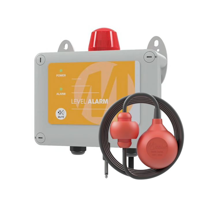 Matelec FPC-12651-FS Deluxe Liquid Level Alarm with LED Visual Light + Strobe with Pre-Wired 10m 9006 Float Switch