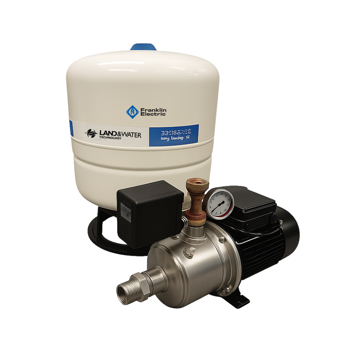 Franklin Electric 5AMH Series Horizontal Multistage Pressure Pump with Pressure Switch & Tank (Max 80LPM/540kPa)