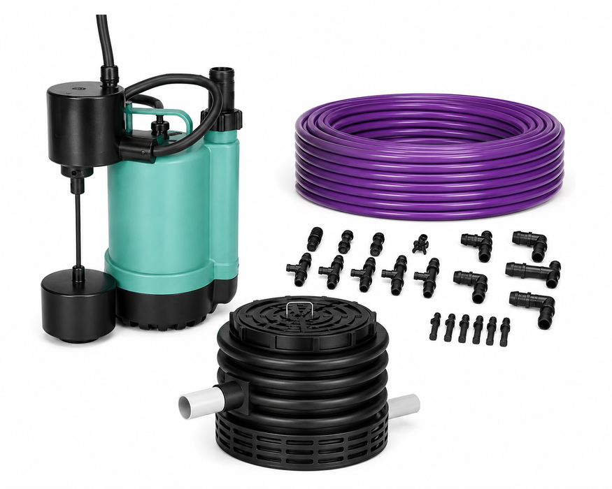 EZGREY GFPRO-S1-CK 100L Commercial Grey Water Reuse System Automatic Self-Cleaning with 100W Pump & Dripline Kit (Buildings, Malls, Sports Centre)