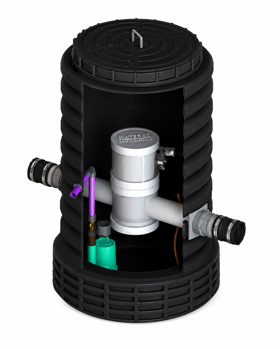 EZGREY GFPRO-A 100L Below Ground Grey Water Reuse System for Blocks More than 400sqm (100mm Inlet)